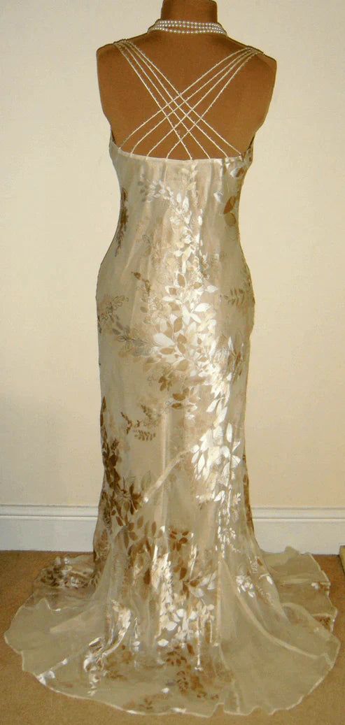 Vintage Champagne Floral Prom Dress Mermaid Birthday Outfits      cg25138