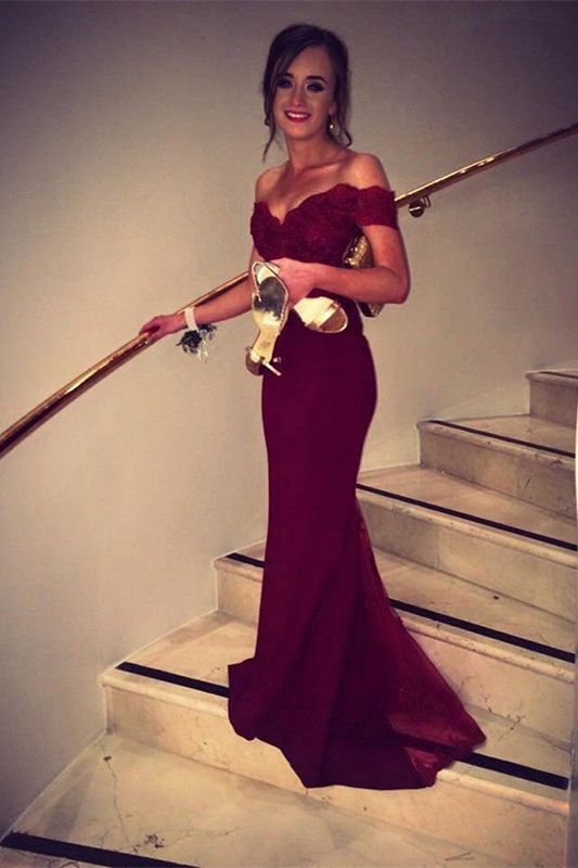 Mermaid Prom Dresses Real Made Off The Shoulder Prom Dress, Charming Formal Dresses,Mermaid Evening Dresses, cg1185