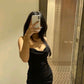 Black Evening Dresses Prom Gown with Slit    cg25159
