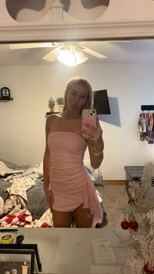 Pink Short Party Dress Cocktail Dresses Homecoming Dress     cg25731