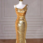 Gold Mermaid Long Prom Dress Sequin Evening Dress    cg25418