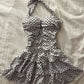 Halter Black Polka Dots Short Evening Prom Dresses Homecoming Gowns      cg25606
