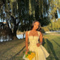 Yellow A Line Party Dress Short Prom Dresses Homecoming Gowns      cg25613