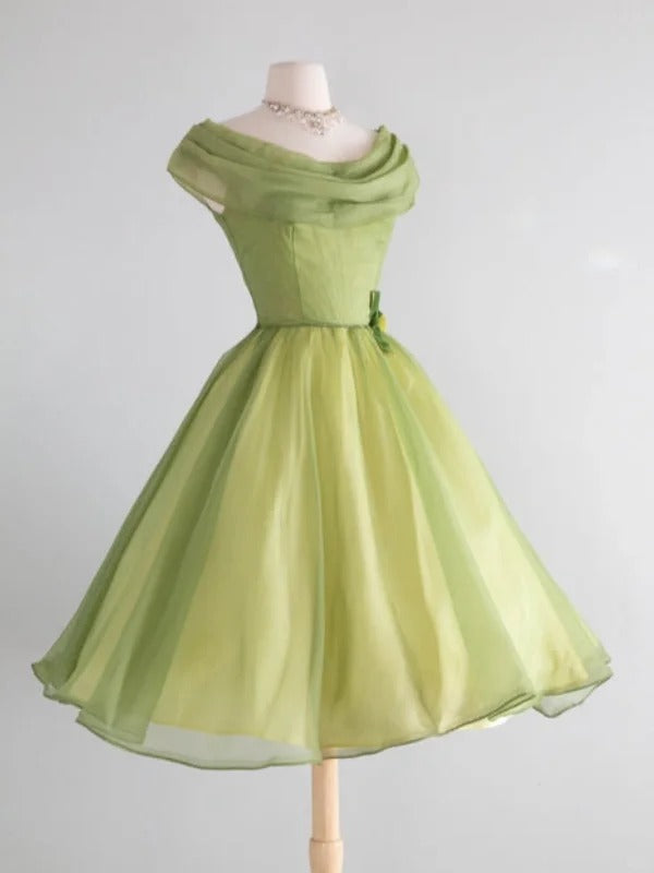 A Line Green Off Shoulder Short Party Dress Cocktail Dresses Homecoming Dress     cg25702