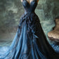 A Line Blue Long Prom Dresses Charming Evening Dress    cg25392