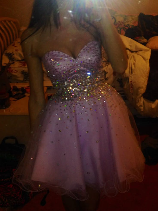 A Line Lilac Cocktail Dresses Homecoming Dress Short Prom Dress Party Dress    cg26002
