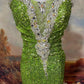 Green Sequin Mermaid Strapless Evening Dress Long Prom Dress    cg25569