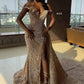 Champagne Mermaid Off Shoulder Long Prom Dresses Formal Evening Dress   cg25455