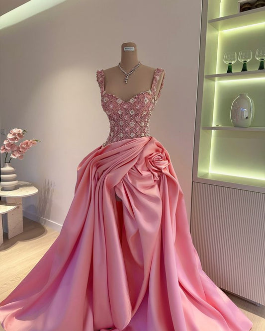 Pink Elegant Evening Dresses, Sleeveless Party Prom Dress, Formal Dress    cg25468