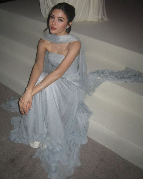 Elegant Blue High Neck Sleeveless A-Line Long Prom Dress Ideas, Evening Party Dresses , WGP1897 main image 1