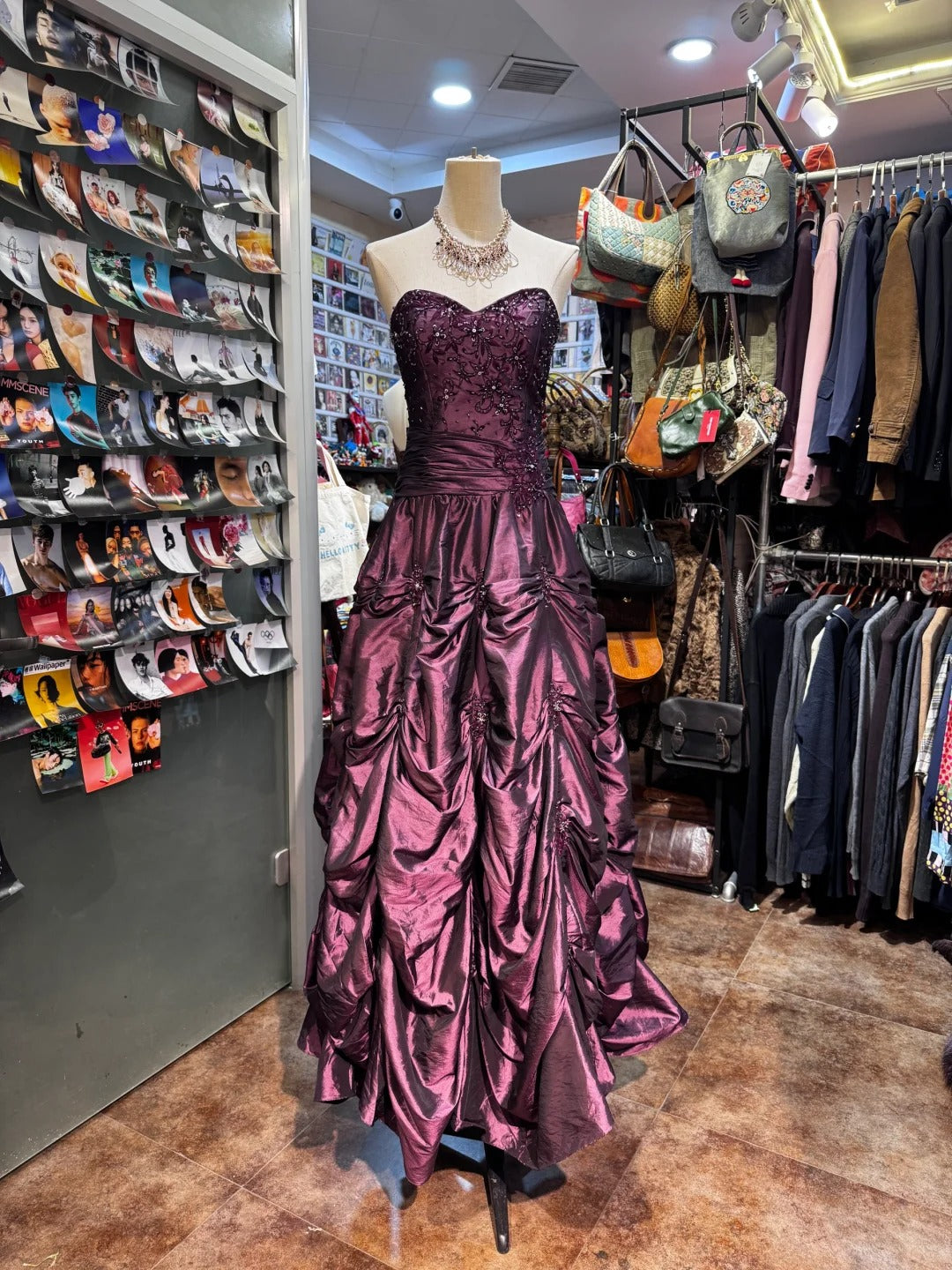 A Line Strapless Vintage Prom Dress Long Evening Party Gowns    cg25835
