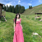 A Line Long Pink Prom Party Dresses Unique Evening Dress   cg26055