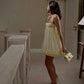 A Line Yellow Chiffon Short Party Dress Cocktail Dresses Homecoming Dress     cg25739
