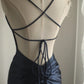 Navy Blue Satin Simple Prom Party Dresses Unique Long Evening Dress   cg25946