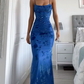 Sexy Mermaid Spaghetti Straps Royal Blue Long Evening Dress Party Dress Prom Dress      cg25247