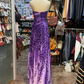 Sweetheart Beading Leopard Print Prom Dress Purple Chiffon Evening Dress cg26355
