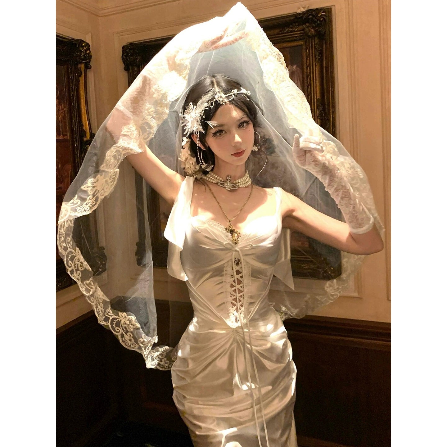 Heavy-duty herringbone dress for women, Halloween outfit, slim fit, elegant banquet dress G007