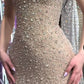 Sparkly Mermaid Square Neck Sequin Champagne Prom Dresses Party Dress 18th Birthday Outfits cg26175