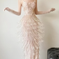 Sparkle Appliques Sheath Prom Dresses Tassel Night Dance Dress cg26085