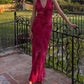 Elegant V-Neck Rose Print Dress Women Sleeveless Evening Party Vintage Evening Dress  cg25380