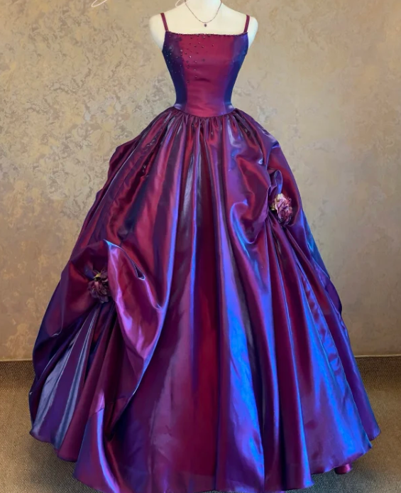 A Line Purple Vintage Prom Party Dress Classy Evening Dress cg26279