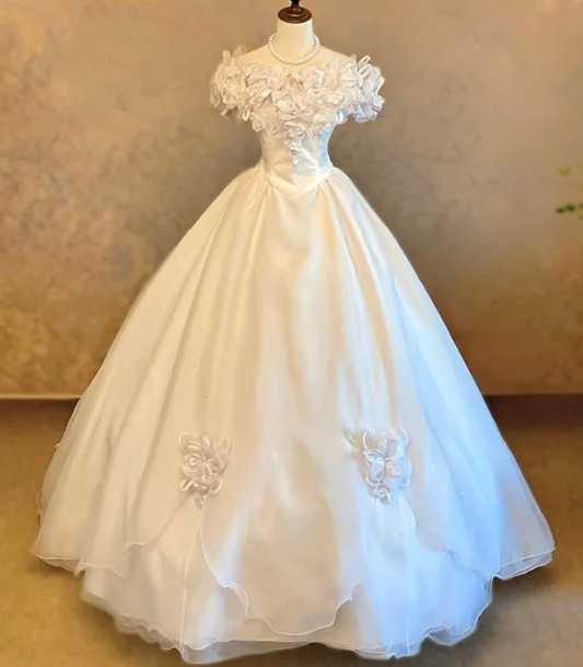 Off The Shoulder White Prom Party Dress Princess Dress Birthday Party Dress cg26257