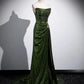 Green Sequins Mermaid Long Prom Dress with Leg Slit, Green Sequins Party Dress      cg25260