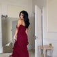 Sexy Burgundy Chiffon Long Prom Dresses Evening Dress      cg25244