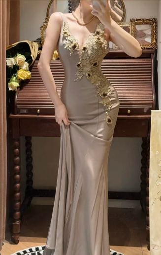 Blaues langes Ballkleid Abendkleid zum 21. Geburtstag cg26107