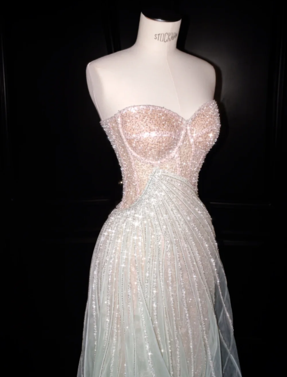 Blaues langes Ballkleid Abendkleid zum 21. Geburtstag cg26107