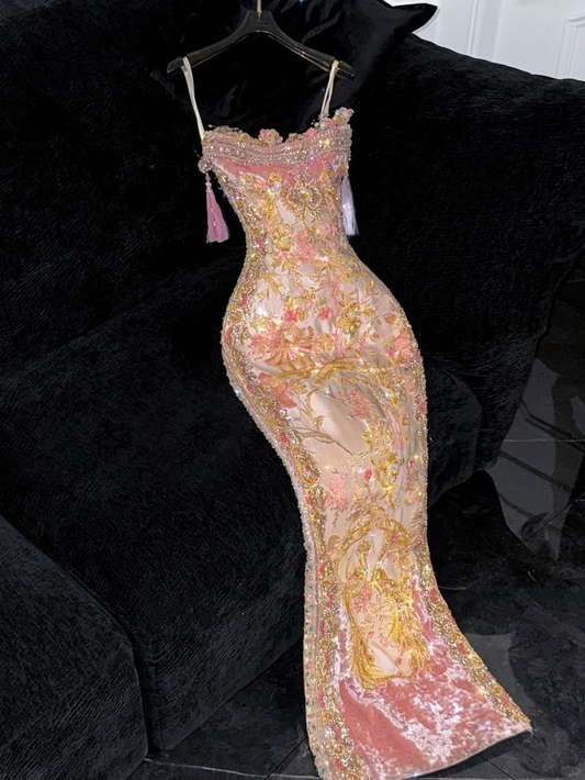 Blaues langes Ballkleid Abendkleid zum 21. Geburtstag cg26107