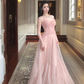 Sleeveless Pink Tulle Prom Party Dress Classy Evening Dress cg26372
