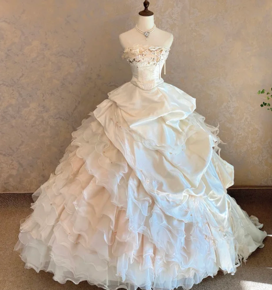 Ball Gown White Prom Party Dress Princess Sweet 15 Birthday Dress cg26260