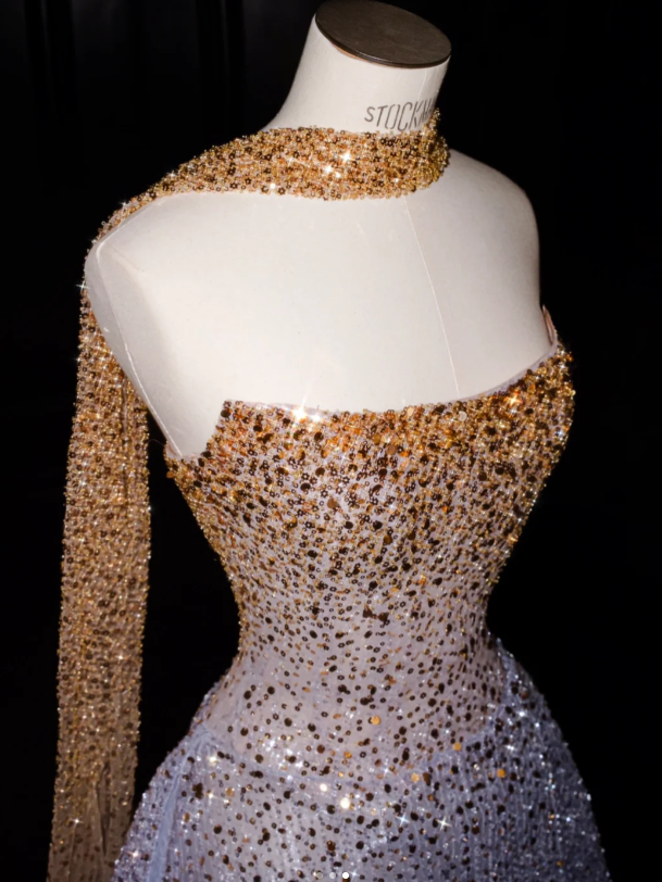 Blaues langes Ballkleid Abendkleid zum 21. Geburtstag cg26107