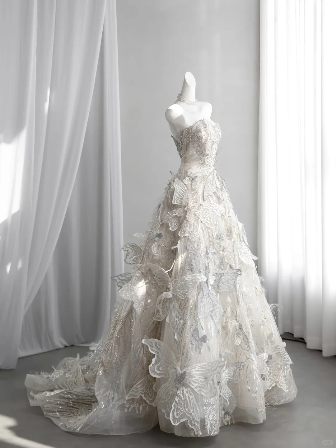 Dreamy Strapless Long Sweet 16 Dress Appliques Sequins A-Line Party Dress CY0005