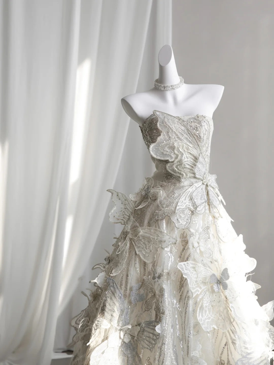 Dreamy Strapless Long Sweet 16 Dress Appliques Sequins A-Line Party Dress CY0005