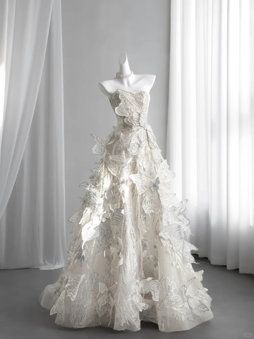 Dreamy Strapless Long Sweet 16 Dress Appliques Sequins A-Line Party Dress CY0005