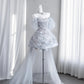 Gittering Light Blue Mini Dress Strapless Party Dress Sequins A-Line Homecoming Dress CY0006