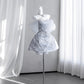 Gittering Light Blue Mini Dress Strapless Party Dress Sequins A-Line Homecoming Dress CY0006