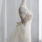 Elegant Halter Neck White Prom Dress 3D Appliques Satin Mermaid Evening Dress CY0011