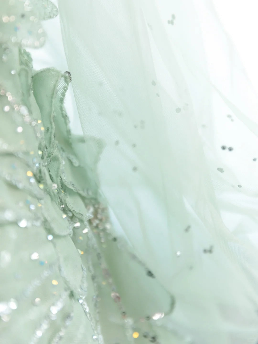 Vibrant Sequins Green Prom Dress Strapless A-Line Floral Evening Dress CY0012