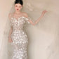 Wonderful Appliques Off-the-Shoulder Wedding Dress Sequins Mermaid Bridal Dress CY0024