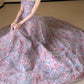 Lavendelfarbenes Tüllkleid mit V-Ausschnitt und Lagen, langes Sweet 16-Kleid, hellviolettes Ballkleid, Partykleid cg19681