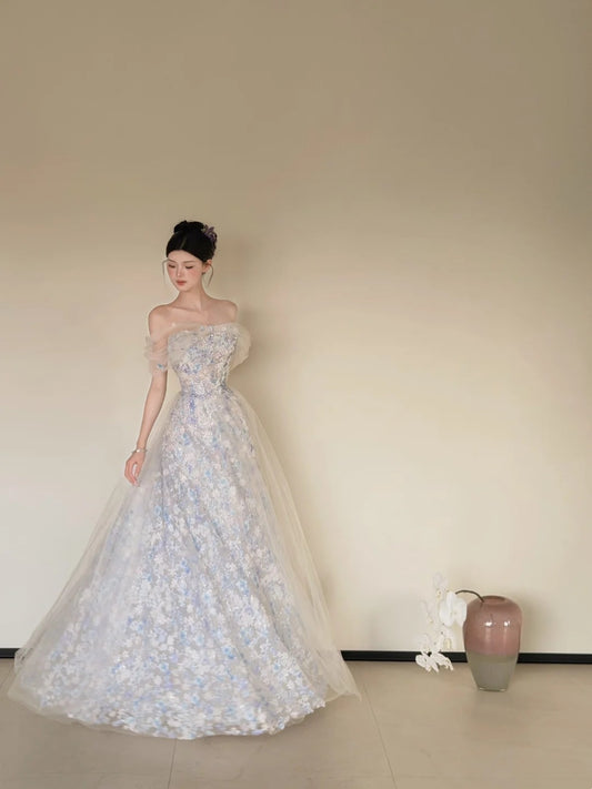 Cozy Off-the-Shopulder Sweet 16 Dress Appliques A-Line Party Dress CY0028