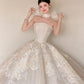 Glamorous A-Line Ivory Wedding Dress Ideas Strapless Appliques Bridal Gowns CY0029