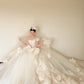 Lovely A-Line Handmade Flowers Wedding Dress Strapless Tulle Bridal Gowns CY0033