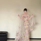 Popular Strapless Sequins Floral Prom Dress Appliques Mermaid Evening Dress CY0035