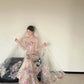 Popular Strapless Sequins Floral Prom Dress Appliques Mermaid Evening Dress CY0035