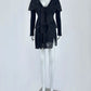 Gothic Sheath Black Homecoming Dress Lace Tiered Long Sleeve Short Dress CY0041