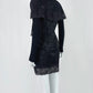Gothic Sheath Black Homecoming Dress Lace Tiered Long Sleeve Short Dress CY0041
